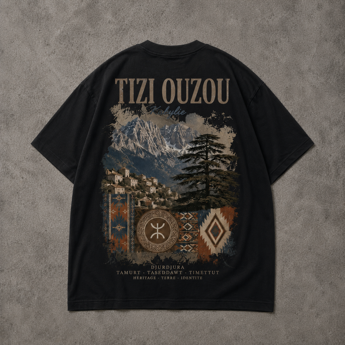 T-shirt Oversize Tizi Ouzou La Kabylie — Coton Premium
